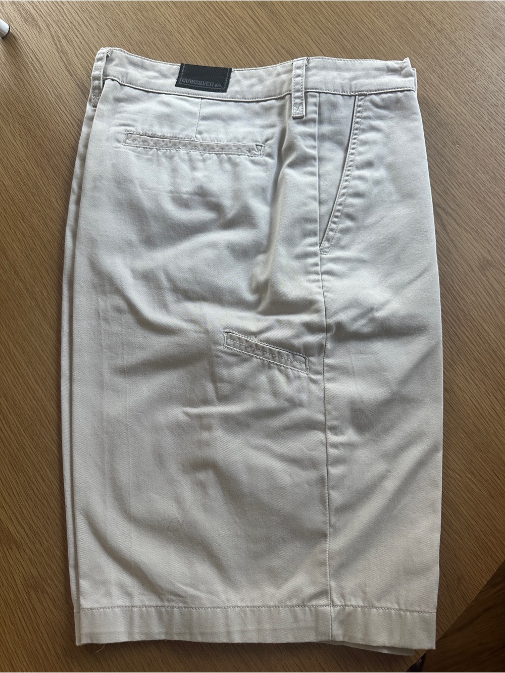 Quiksilver Men’s Light Cream Flat-Front Shorts